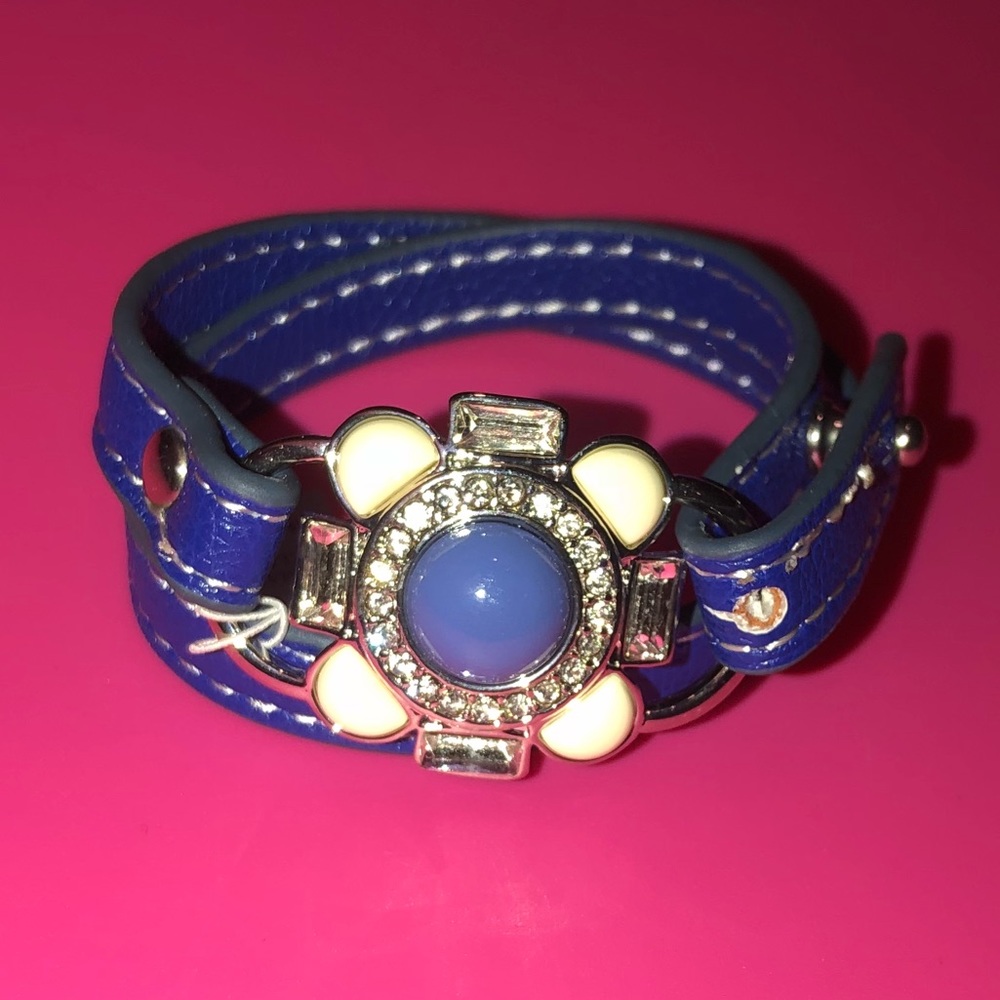 Lia Sophia Blue Flower Wrap Bracelet